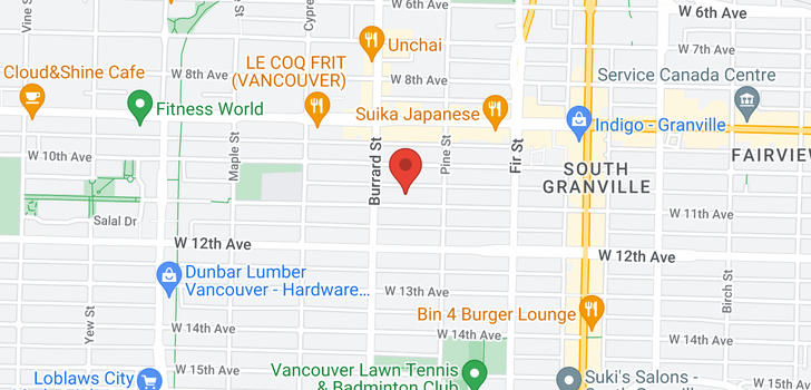 map of 101 1753 WEST 11TH AVENUE